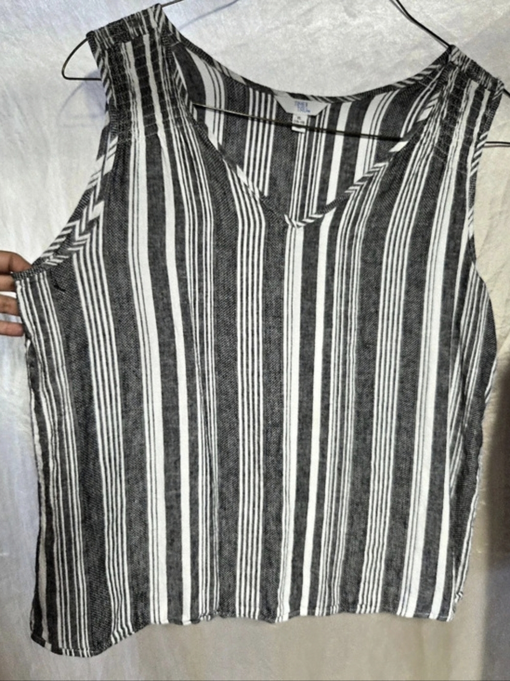 Time and Tru Striped Tank Top in Gray & White Size XL NWT